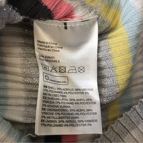 H&M Y2K Glitter Stripe Knit V Neck Tank Top Size S - Picture 6 of 9